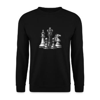 Échecs - Sweat-shirt Unisexe - noir - Devant - Alina (178cm) & Michal (187cm)