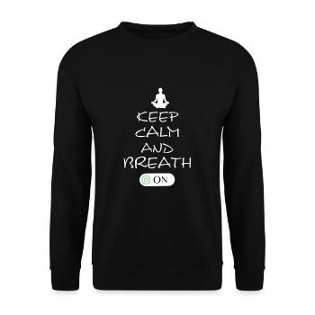 yoga, inhale, exhale - Unisex Pullover - Schwarz - Vorne - Alina (178cm) & Michal (187cm)