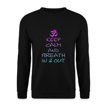 Yoga, Yogaspruch, Namaste, Om - Unisex Pullover - Schwarz - Vorne - Alina (178cm) & Michal (187cm)