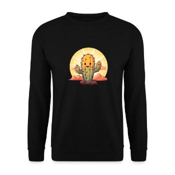 Cactus - Unisex Sweatshirt - black - Front - Alina (178cm) & Michal (187cm)
