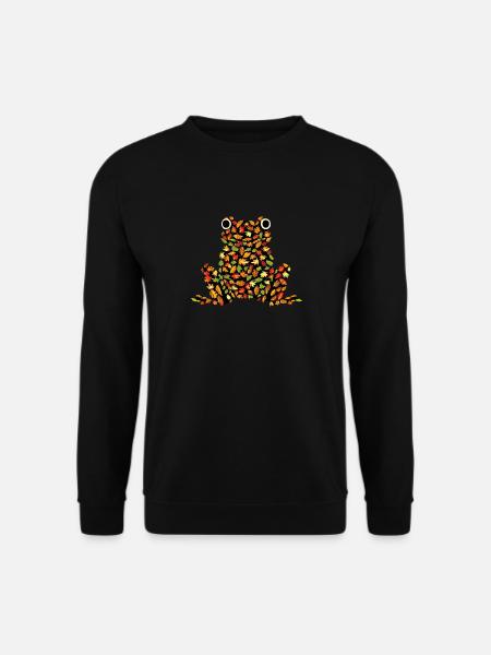 Frosch aus Herbstblättern - Unisex Pullover - Schwarz