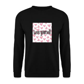 Love yourself - Unisex Sweatshirt - black - Front - Alina (178cm) & Michal (187cm)