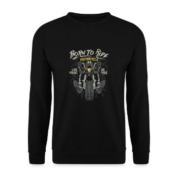 Born to Ride - Motorrad Biker - Unisex Pullover - Schwarz - Vorne - Alina (178cm) & Michal (187cm)