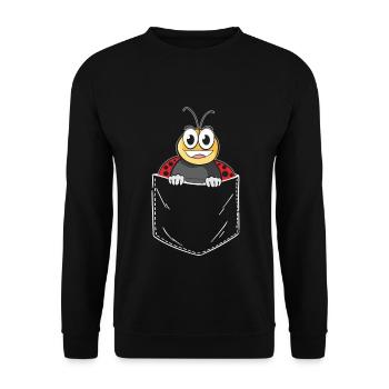Ladybug Bag Insects Gift Idea - Unisex Sweatshirt - black - Front - Alina (178cm) & Michal (187cm)