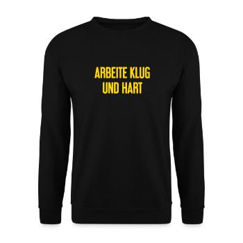Work Smart And Hard – Success Motto For Doers - Unisex Sweatshirt - black - Front - Alina (178cm) & Michal (187cm)