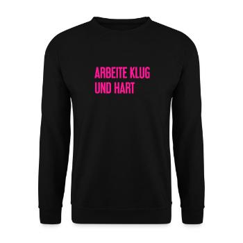 Work Smart And Hard – Success Motto For Doers - Unisex Sweatshirt - black - Front - Alina (178cm) & Michal (187cm)