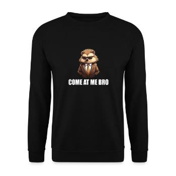 Hérisson Viens à moi - Sweat-shirt Unisexe - noir - Devant - Alina (178cm) & Michal (187cm)