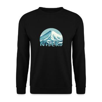 Niseko Japan: Mount Yotei Winter Landscape - Unisex Sweatshirt - black - Front - Alina (178cm) & Michal (187cm)