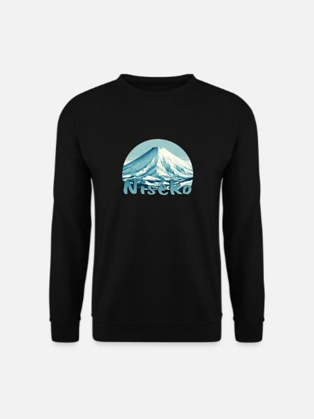 Niseko Japan: Mount Yotei Winterlandschaft - Unisex Pullover - Schwarz