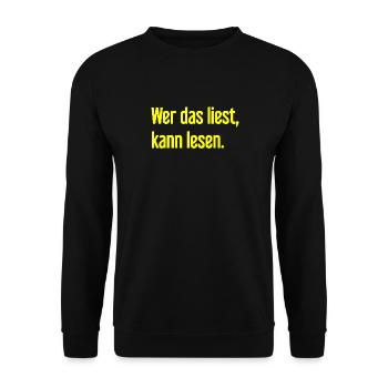 If you read this, you can read. - Unisex Sweatshirt - black - Front - Alina (178cm) & Michal (187cm)