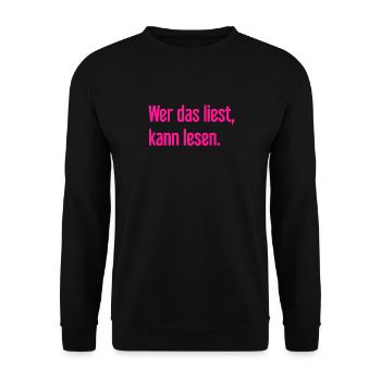 If you read this, you can read. - Unisex Sweatshirt - black - Front - Alina (178cm) & Michal (187cm)