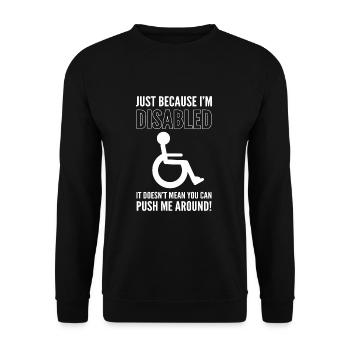 Wheelchair - Unisex Sweatshirt - black - Front - Alina (178cm) & Michal (187cm)