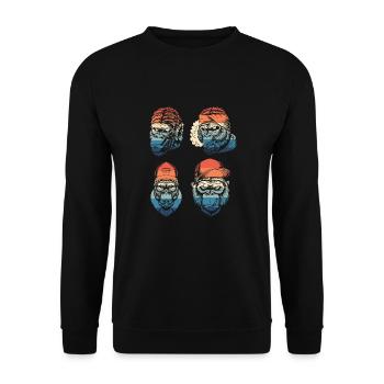 Lustiges Affe Schimpanse DNA - Unisex Pullover - Schwarz - Vorne - Alina (178cm) & Michal (187cm)