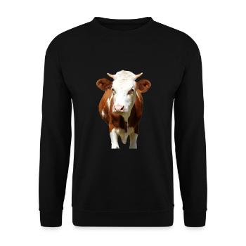 Cow Cow Head - Unisex Sweatshirt - black - Front - Alina (178cm) & Michal (187cm)