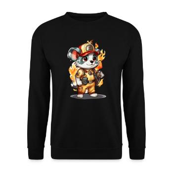 Pompier animal mignon, animaux - Sweat-shirt Unisexe - noir - Devant - Alina (178cm) & Michal (187cm)