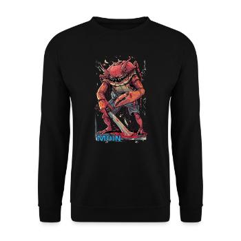 Nordsee Küstenbewohner Krabbe moin - Unisex Pullover - Schwarz - Vorne - Alina (178cm) & Michal (187cm)