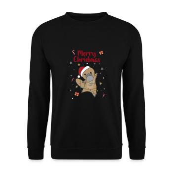 Platypus Christmas Platypuses cute animals - Unisex Sweatshirt - black - Front - Alina (178cm) & Michal (187cm)