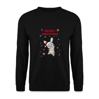 Lapin Joyeux Noël Animaux d’hiver Lapins - Sweat-shirt Unisexe - noir - Devant - Alina (178cm) & Michal (187cm)