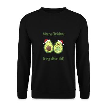 Avocado Christmas Lights Funny Avocados - Unisex Sweatshirt - black - Front - Alina (178cm) & Michal (187cm)