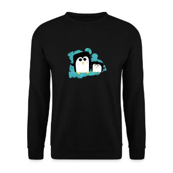 Pinguin Geschwister - Unisex Pullover - Schwarz - Vorne - Alina (178cm) & Michal (187cm)