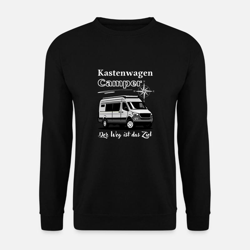 Camper-Kastenwagen Wohnmobil Spruch + Motiv - Unisex Pullover - Schwarz