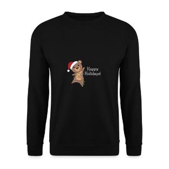 Ours Joyeux Noël Animaux d’hiver Ours - Sweat-shirt Unisexe - noir - Devant - Alina (178cm) & Michal (187cm)