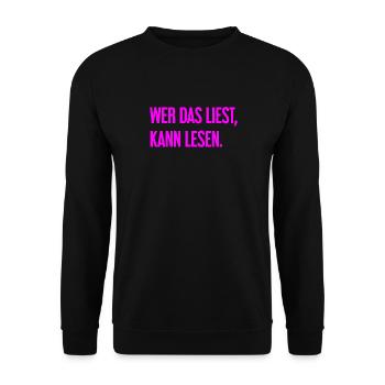 If you read this, you can read. - Unisex Sweatshirt - black - Front - Alina (178cm) & Michal (187cm)