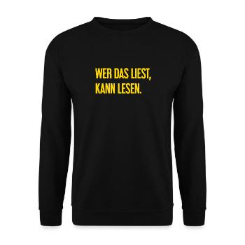 If you read this, you can read. - Unisex Sweatshirt - black - Front - Alina (178cm) & Michal (187cm)