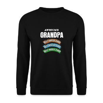 Grandpa Best Angler Baker Buddy Buddy - Unisex Sweatshirt - black - Front - Alina (178cm) & Michal (187cm)