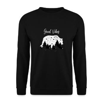 Good vibes - Unisex Pullover - Schwarz - Vorne - Alina (178cm) & Michal (187cm)