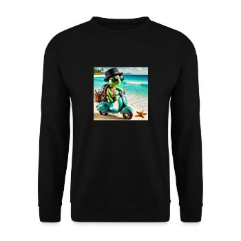 Beach villain - Unisex Sweatshirt - black - Front - Alina (178cm) & Michal (187cm)