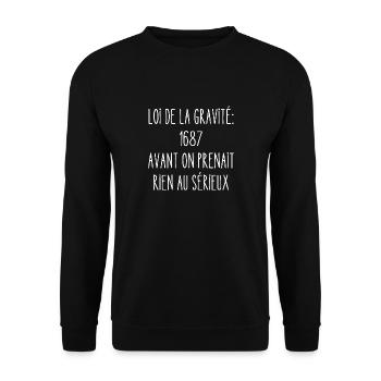 loi de la gravité - Sweat-shirt Unisexe - noir - Devant - Alina (178cm) & Michal (187cm)