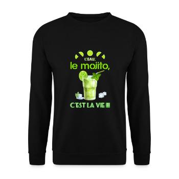 Le mojito, c est la vie ! Sans alcool ingrédients - Sweat-shirt Unisexe - noir - Devant - Alina (178cm) & Michal (187cm)