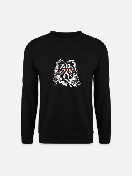 SHETLAND SHEEPDOG Sheltie Brille Hunde Wilsigns - Unisex Pullover - Schwarz