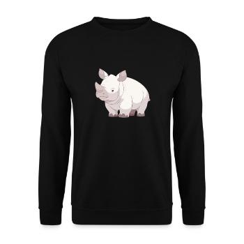 Rhinoceros - Unisex Sweatshirt - black - Front - Alina (178cm) & Michal (187cm)