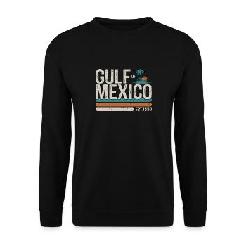Golfe du Mexique Est 1550 Plage Vintage Rétro - Sweat-shirt Unisexe - noir - Devant - Alina (178cm) & Michal (187cm)