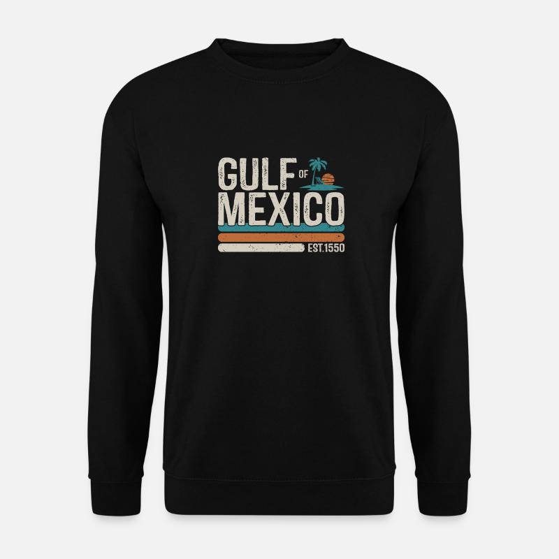 Golf von Mexiko Est 1550 Retro Vintage Strand - Unisex Pullover - Schwarz