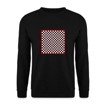 Optical Art - bloody Psycho Chess - Unisex Pullover - Schwarz - Vorne - Alina (178cm) & Michal (187cm)