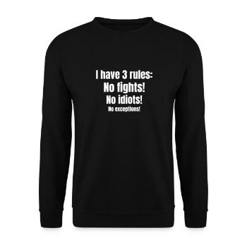 Le videur ou la sécurité a ses trois règles. - Sweat-shirt Unisexe - noir - Devant - Alina (178cm) & Michal (187cm)