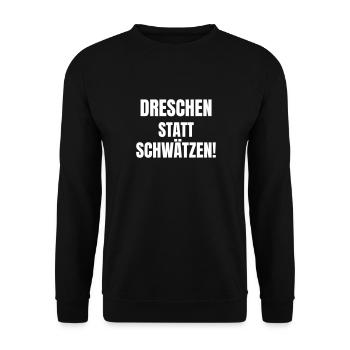Threshing instead of gossiping! - Unisex Sweatshirt - black - Front - Alina (178cm) & Michal (187cm)