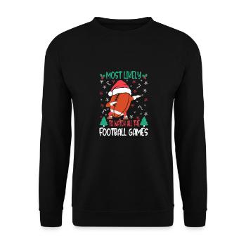 Christmas football - Unisex Sweatshirt - black - Front - Alina (178cm) & Michal (187cm)