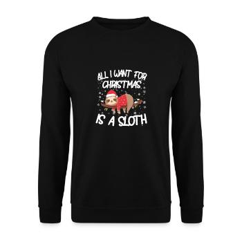 Christmas sloth - Unisex Sweatshirt - black - Front - Alina (178cm) & Michal (187cm)