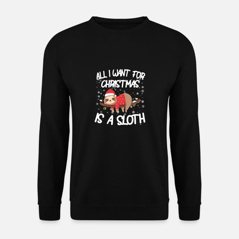 Christmas sloth - Unisex Pullover - Schwarz