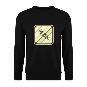 Maiden name Alica - Unisex Sweatshirt - black - Front - Alina (178cm) & Michal (187cm)