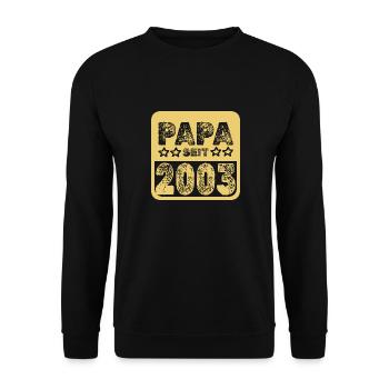 Papa 2003 - Unisex Sweatshirt - black - Front - Alina (178cm) & Michal (187cm)
