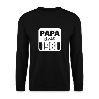 Papa 1981 - Unisex Pullover - Schwarz - Vorne - Alina (178cm) & Michal (187cm)