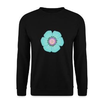 Light blue flower turquoise jungle flowers - Unisex Sweatshirt - black - Front - Alina (178cm) & Michal (187cm)