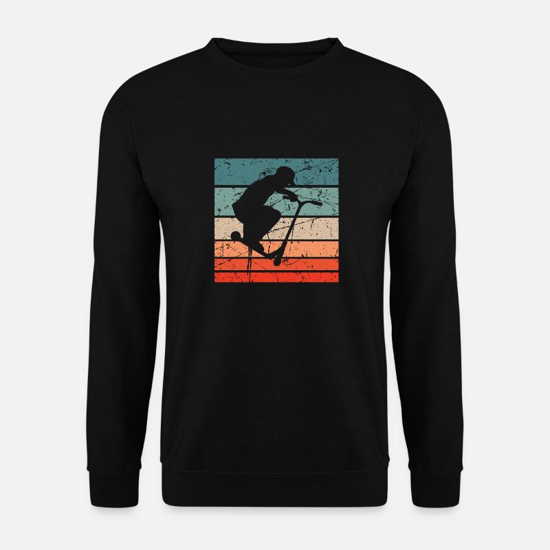 Scooter Stunt Tretroller Stunts Retro Vintage - Unisex Pullover - Schwarz