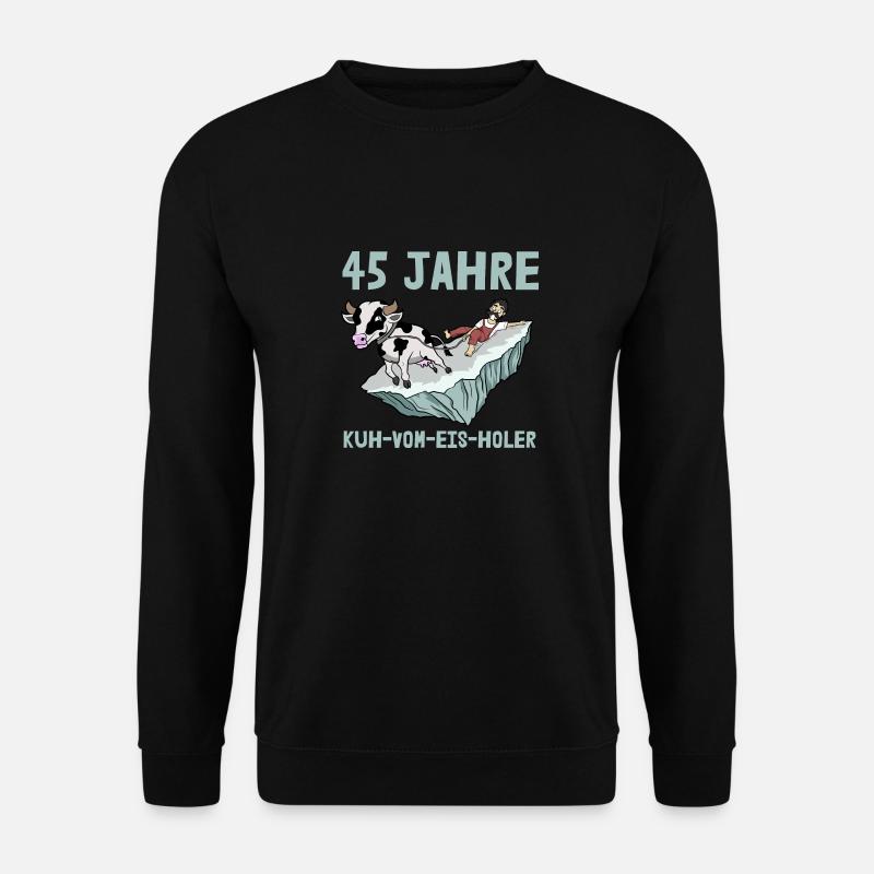 45 Jahre Firmenjubiläum Dienstjubiläum Kuh Vom Eis - Unisex Pullover - Schwarz