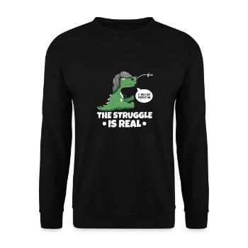 The Struggle Is Real Sword Fighting Fencer - Unisex Sweatshirt - black - Front - Alina (178cm) & Michal (187cm)